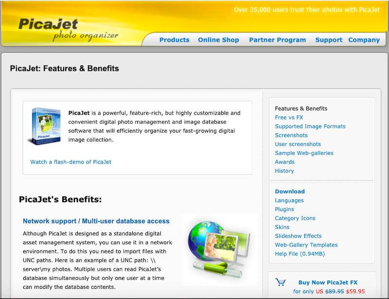 PicaJet - image database software