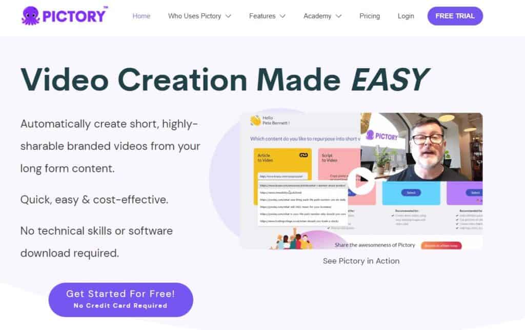 pictory homepage