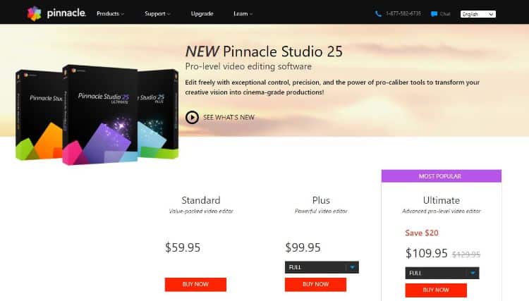 pinnacle studio pricing