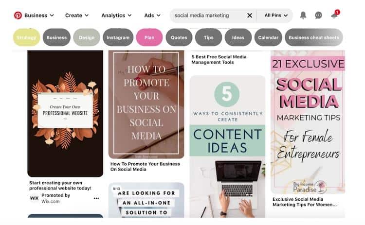 Pinterest search engine platform