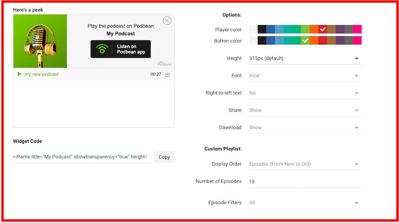 Podbean player