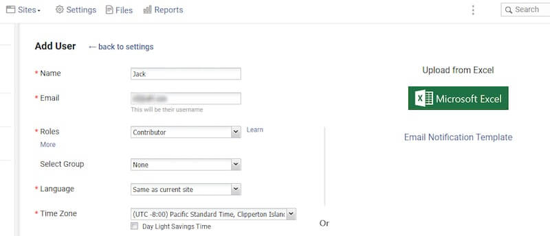 ProProfs: Add New Users