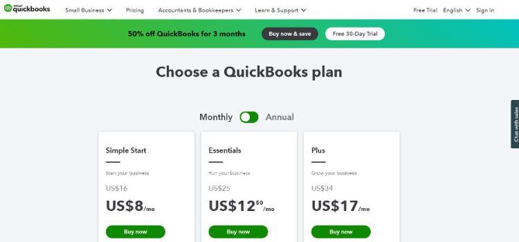 quickbooks pricing