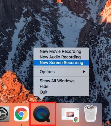 QuickTime Player Macbook Dock