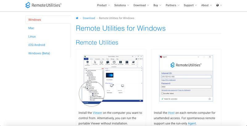 Remote Utilities for Windows