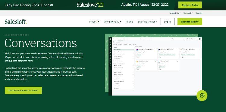 salesloft homepage