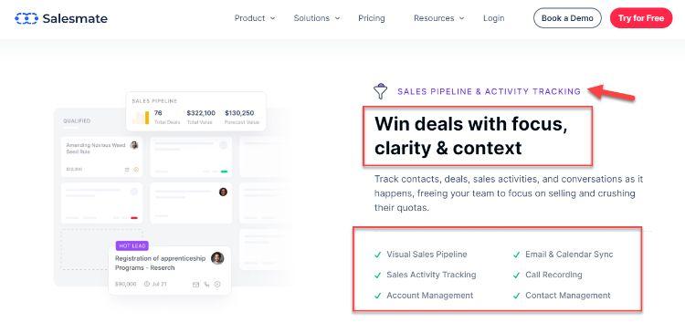 salesmate features