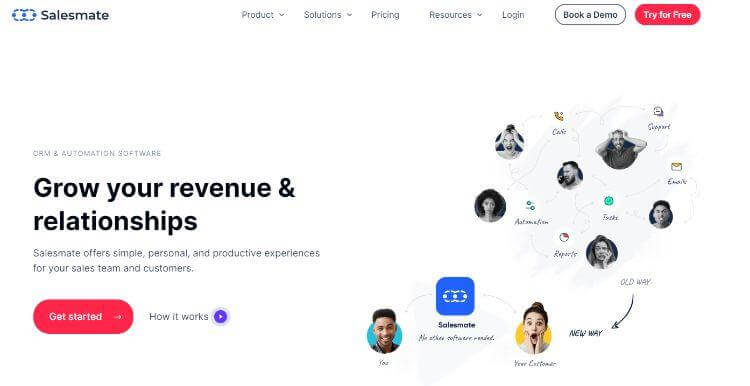 salesmate homepage