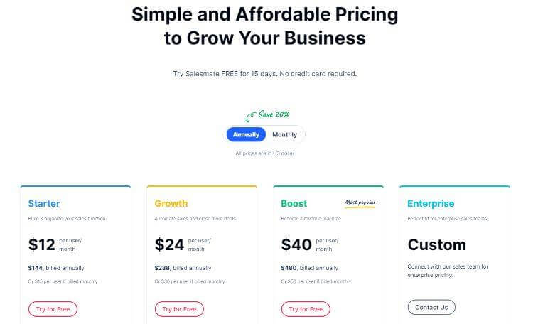 salesmate pricing