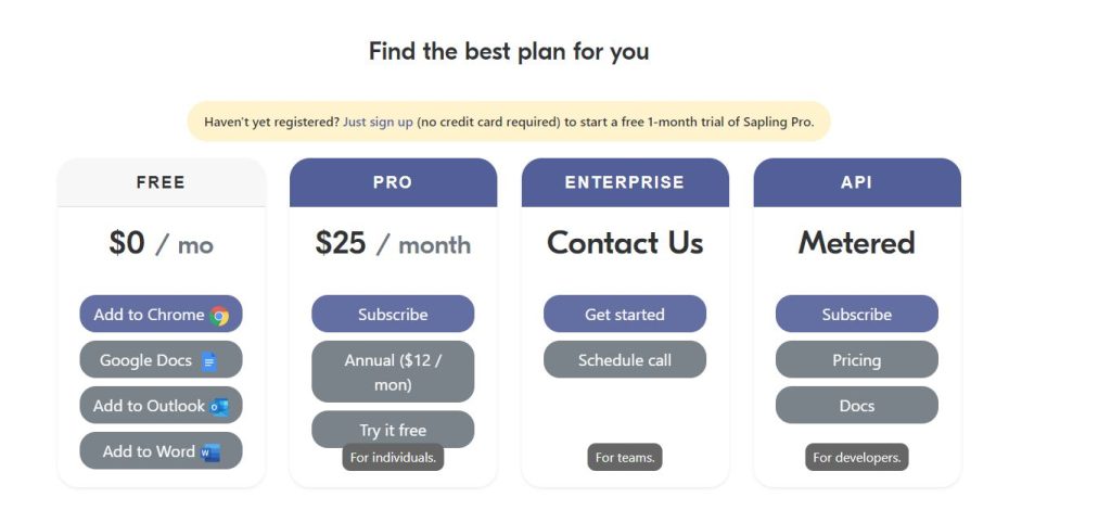 sapling pricing