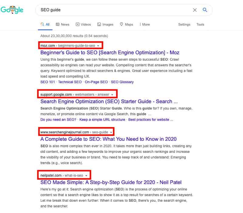 Search Engine Results SEO