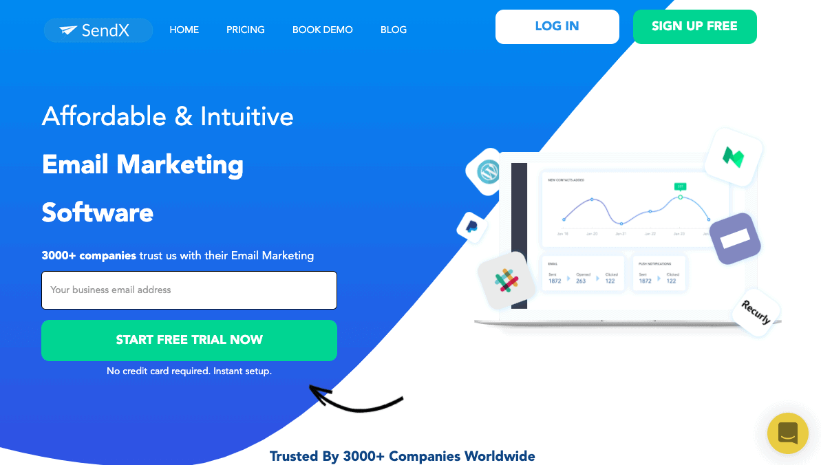 SendX Home Page