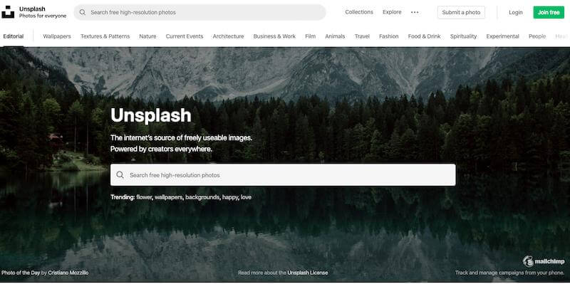 Sites With Free Stock Photos: Unsplash