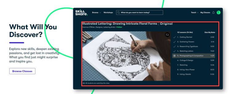 skillshare features