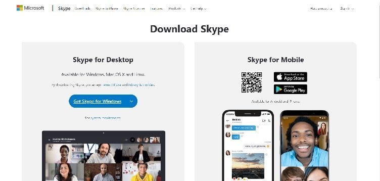 Skype Download Page