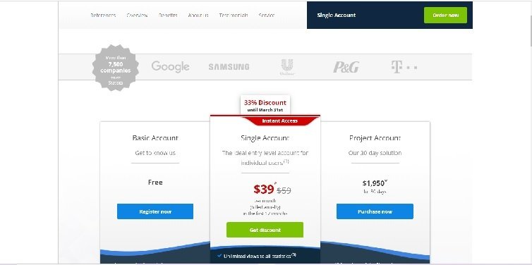 Statista Pricing Page