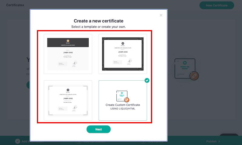 Teachable certificate