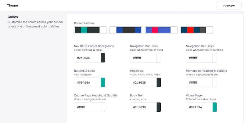 Teachable: Color palettes