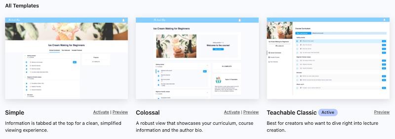 Teachable design templates