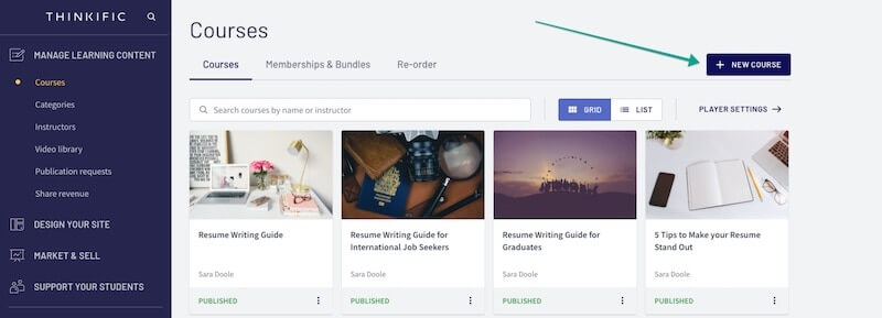 Thinkific course creation 