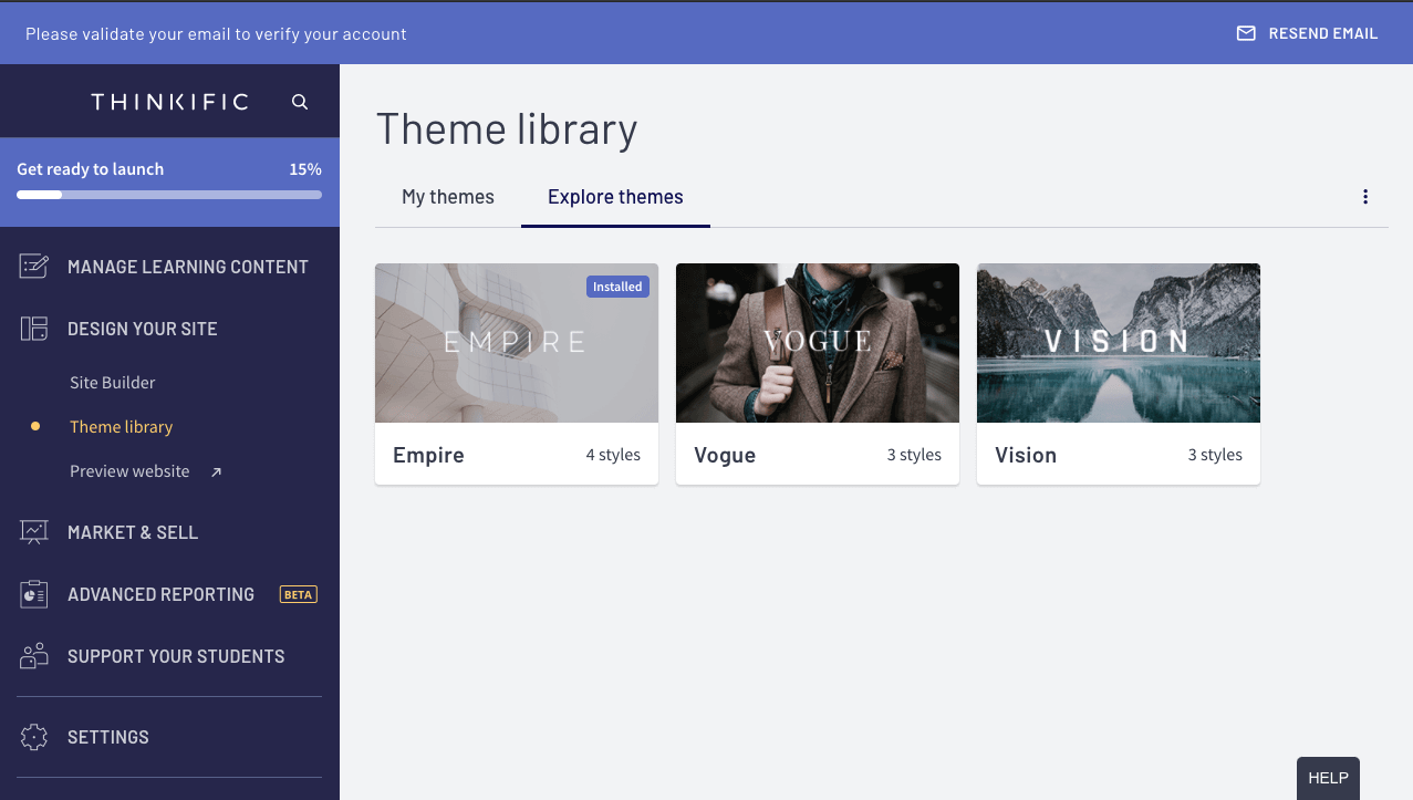 Thinkific Theme Library