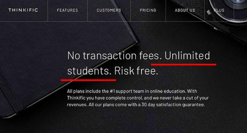 Thinkific: unlimited students 