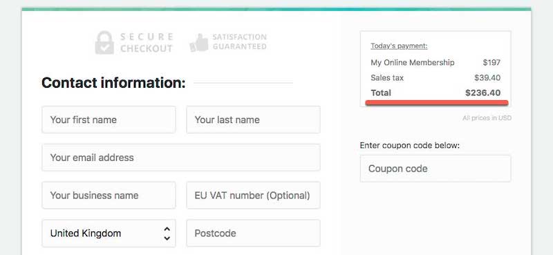 ThriveCart Sales Tax