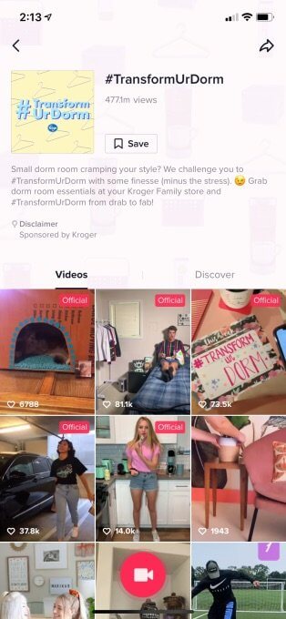TikTok Hashtag campaign