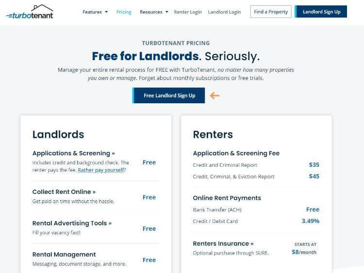 TurboTenant pricing
