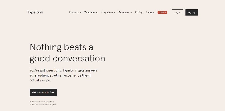 Typeform Homepage