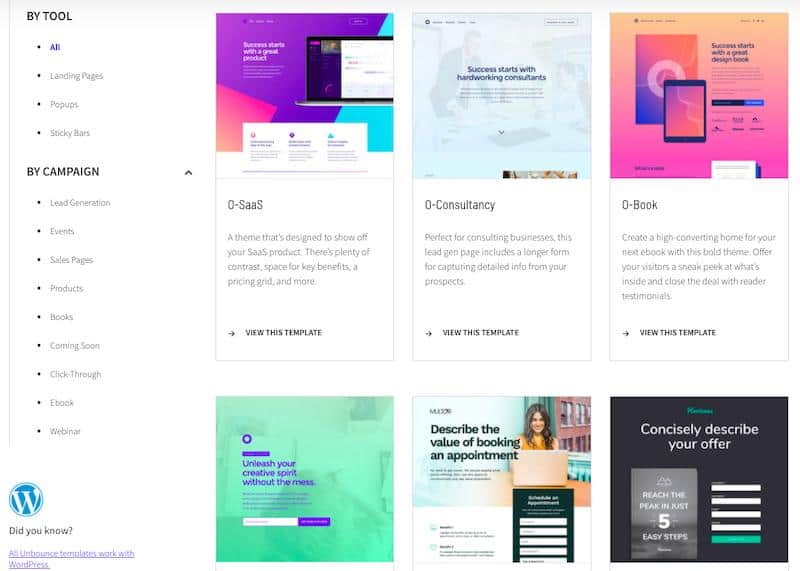 Unbounce - Landing Page Templates
