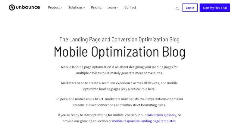 Unbounce mobile optimization 