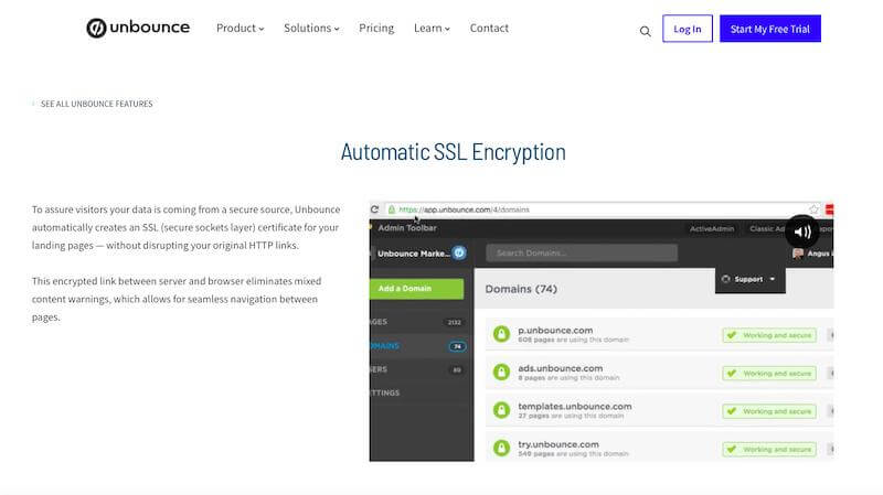 Unbounce SSL Encryption 