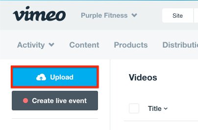 Upload content Vimeo