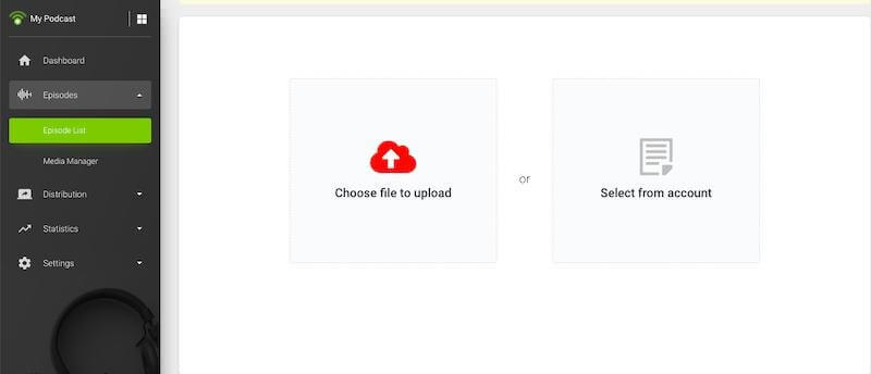 Upload podcast episodes
