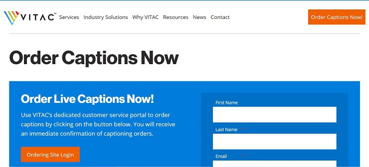 Vitac Order Page