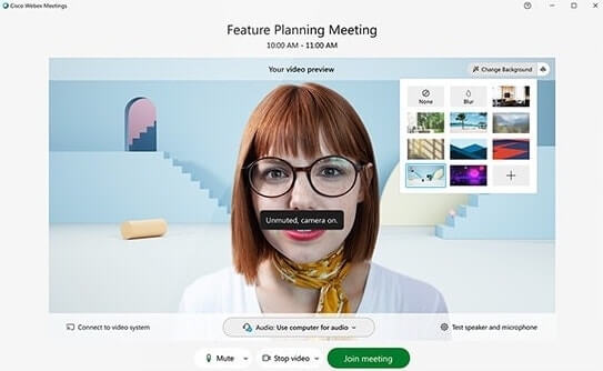 Webex: audio and video