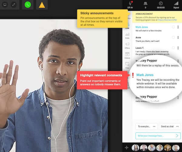 WebinarJam: User Engagement Features