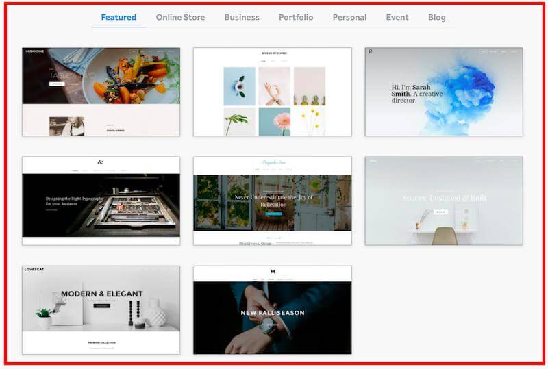 Weebly themes