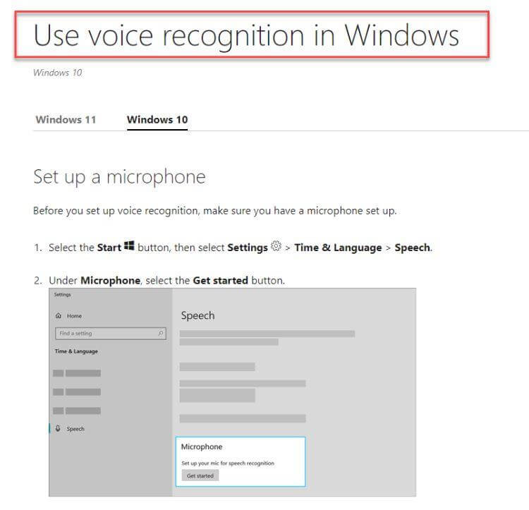 Windows Speech Recognition