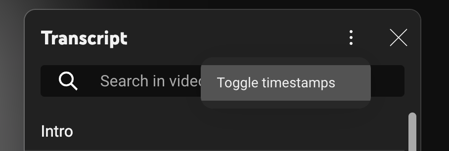toggle timestamps