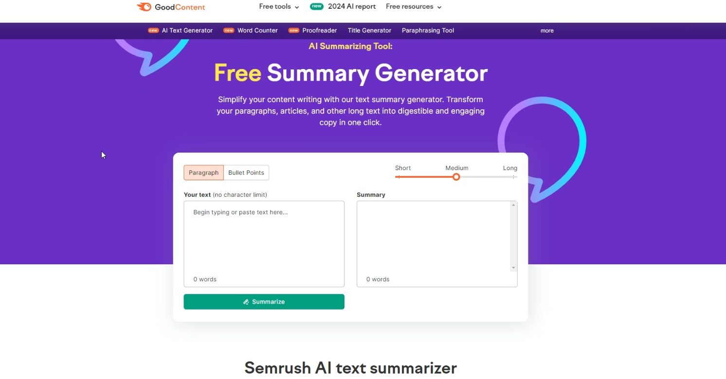 semrush homepage