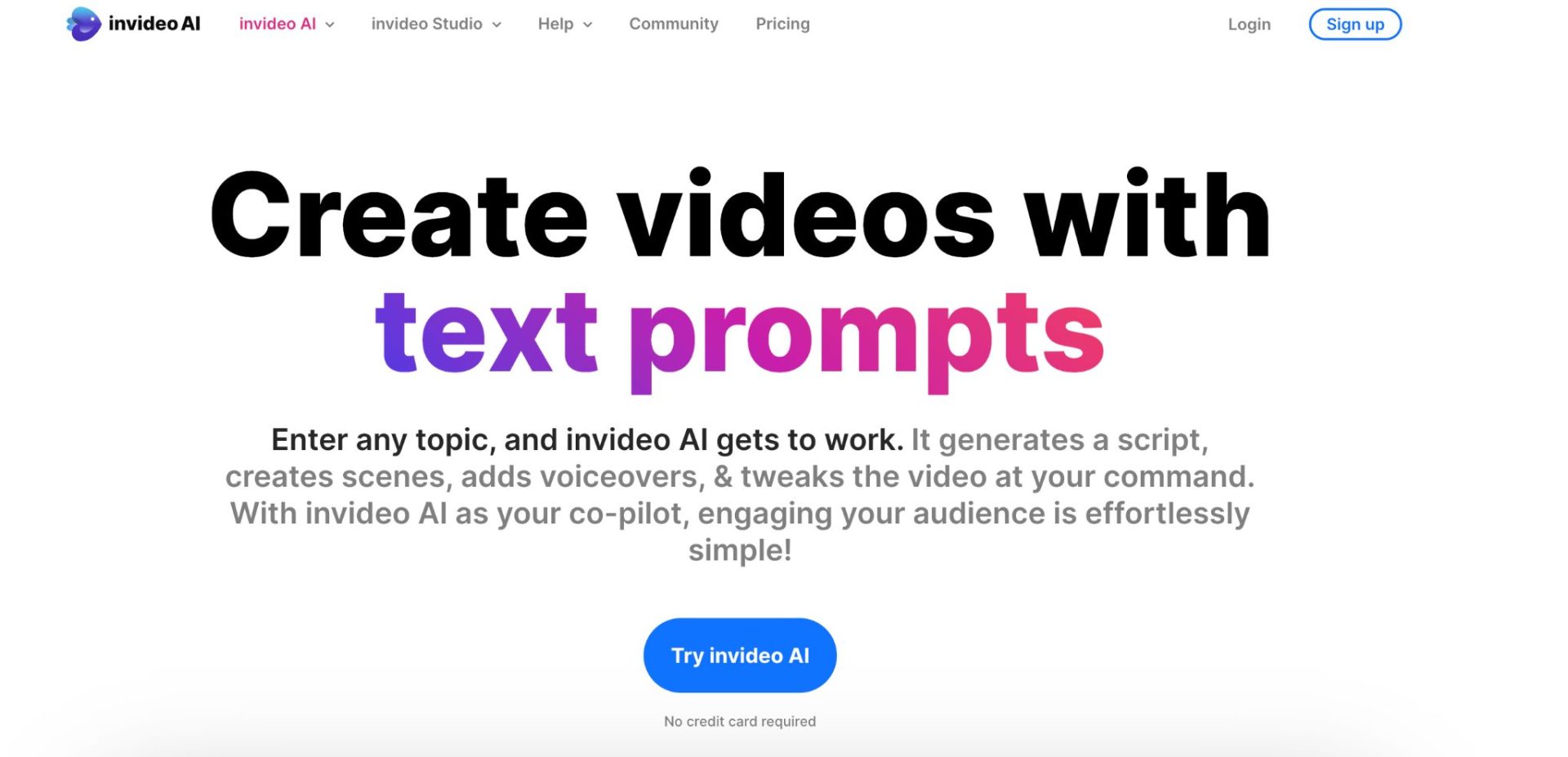 InVideo homepage