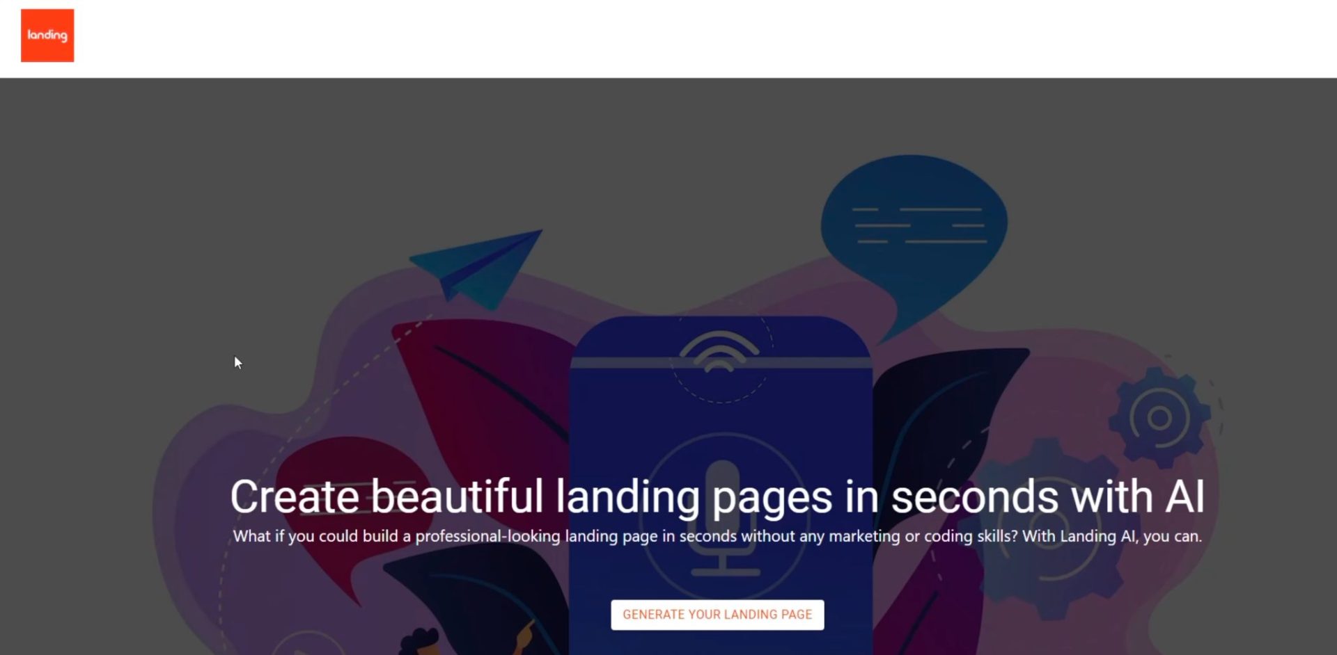 Landing.site homepage