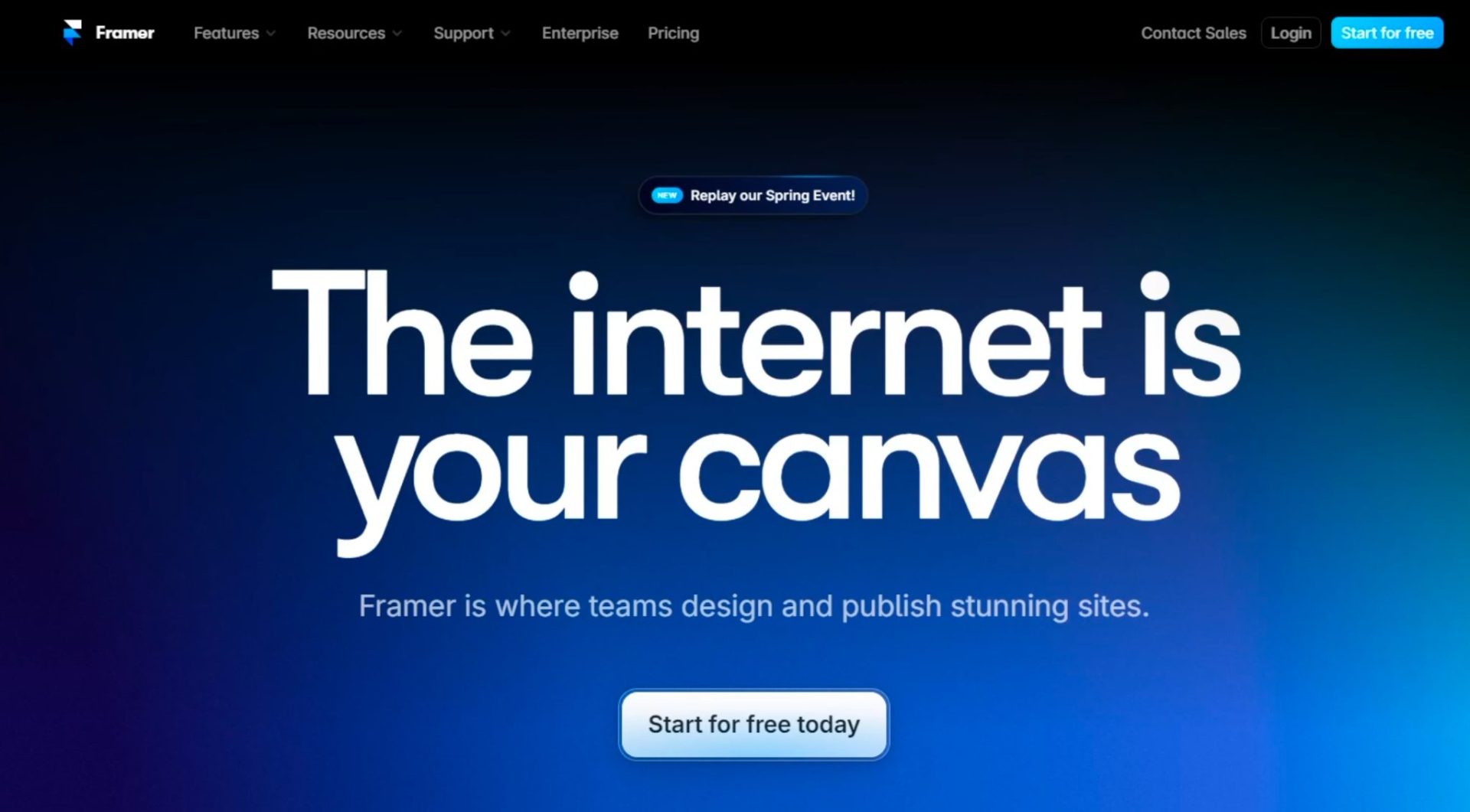 Framer homepage