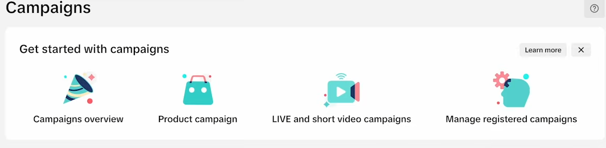 Setup TikTok campaigns
