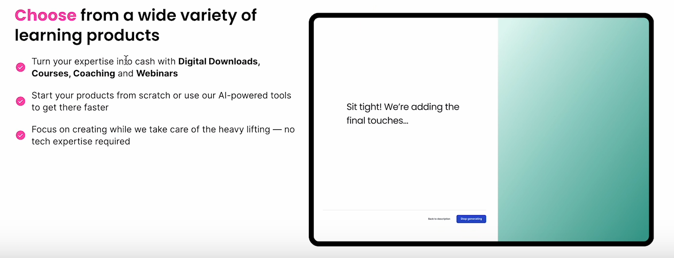 thinkific learning products
