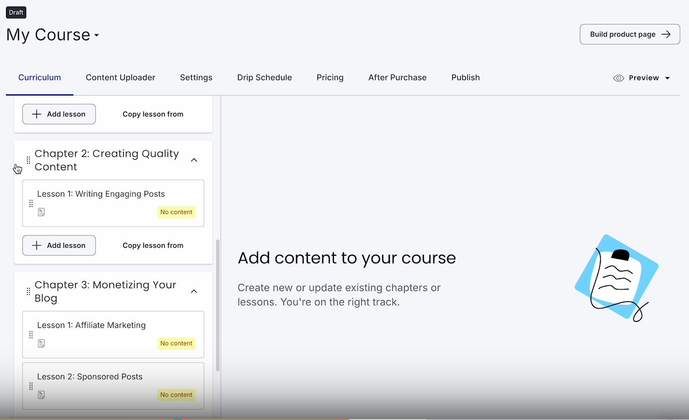 thinkific creating course