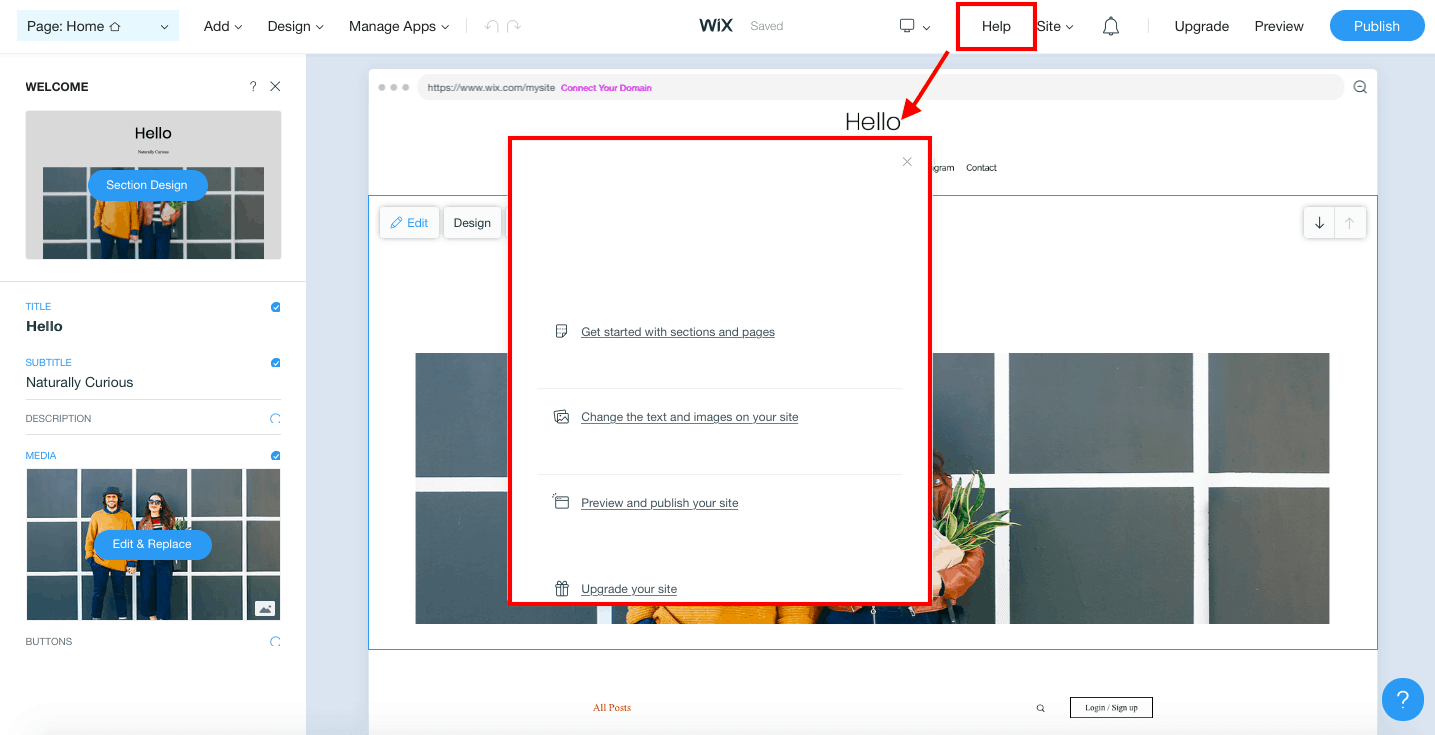 Wix On Page Support