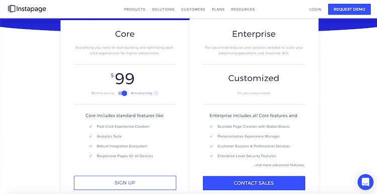 Instapage Pricing